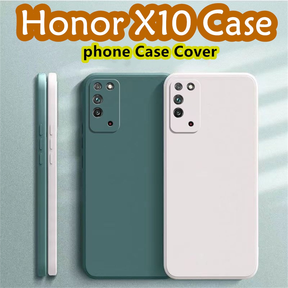 For Honor X10 Cover Drop and wear resistant Silicone Full Case Classic Simple Solid Color Phone Case Cover