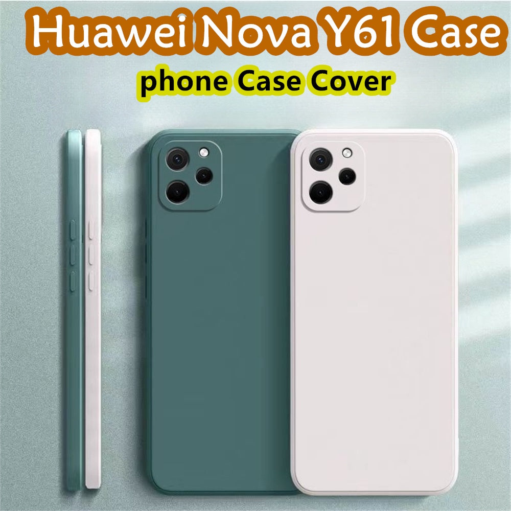 For Huawei Nova Y61 Cover Drop and wear resistant Silicone Full Case Classic Simple Solid Color Phone Case Cover