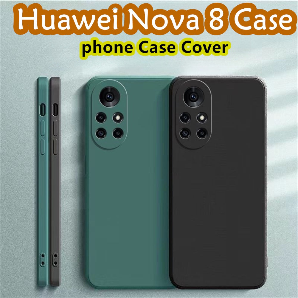 For Huawei Nova 8 Cover Drop and wear resistant Silicone Full Case Classic Simple Solid Color Phone Case Cover