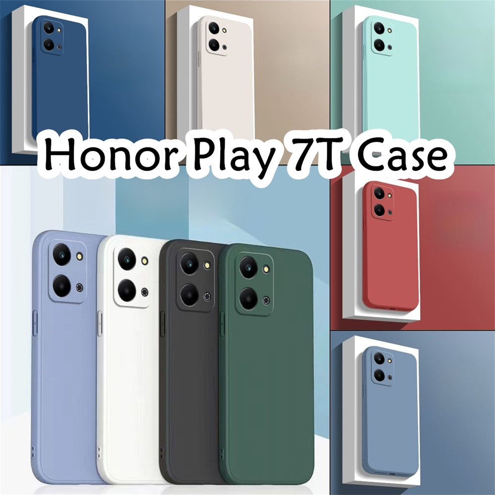 For Honor Play 7T Cover Drop and wear resistant Silicone Full Case Classic Simple Solid Color Phone Case Cover