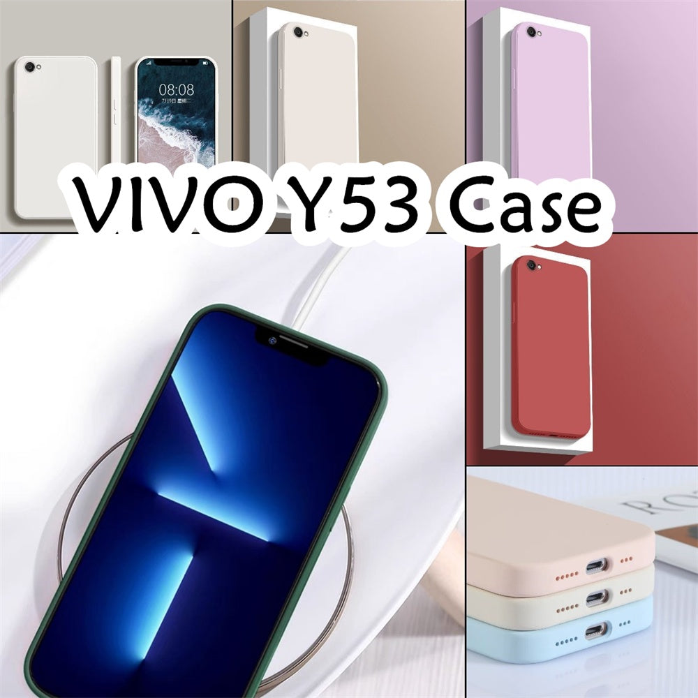 For VIVO Y53 Cover Drop and wear resistant Silicone Full Case Classic Simple Solid Color Phone Case Cover