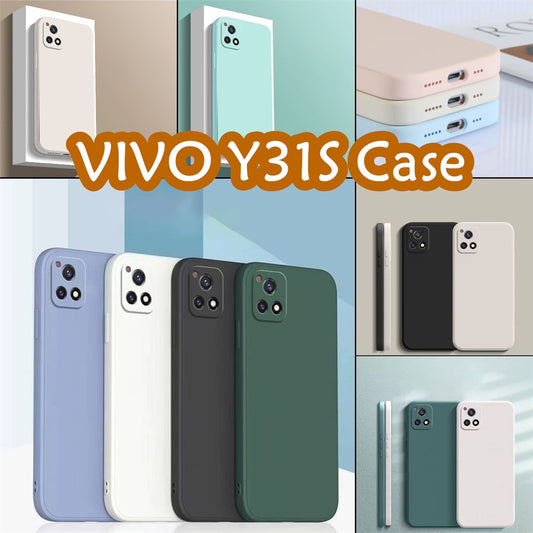 For VIVO Y31S Cover Drop and wear resistant Silicone Full Case Classic Simple Solid Color Phone Case Cover