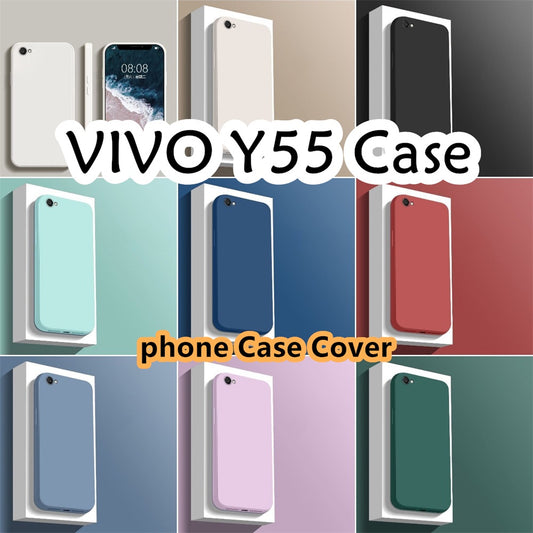 For VIVO Y55 Cover Drop and wear resistant Silicone Full Case Classic Simple Solid Color Phone Case Cover