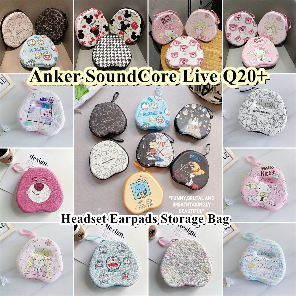 For Anker SoundCore Live Q20+ Headphone Case Cartoon Creative Patterns Headset Earpads Storage Bag Casing Box