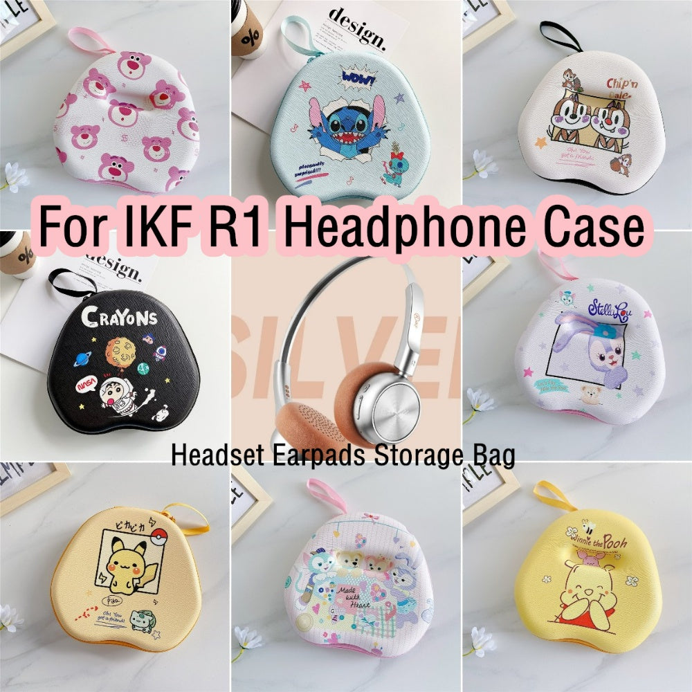 For IKF R1 Headphone Case Cartoon Creative Patterns Headset Earpads Storage Bag Casing Box