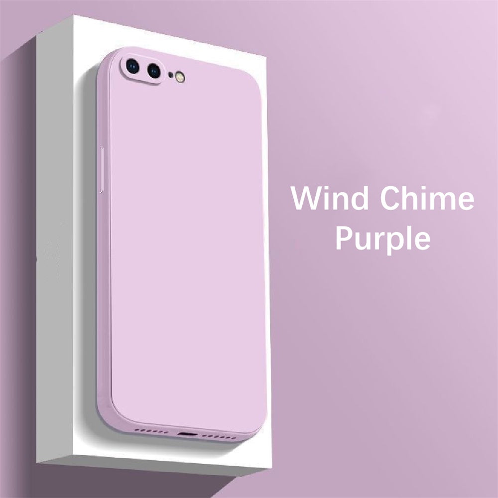 For IPhone 7 Plus Cover Drop and wear resistant Silicone Full Case Classic Simple Solid Color Phone Case Cover