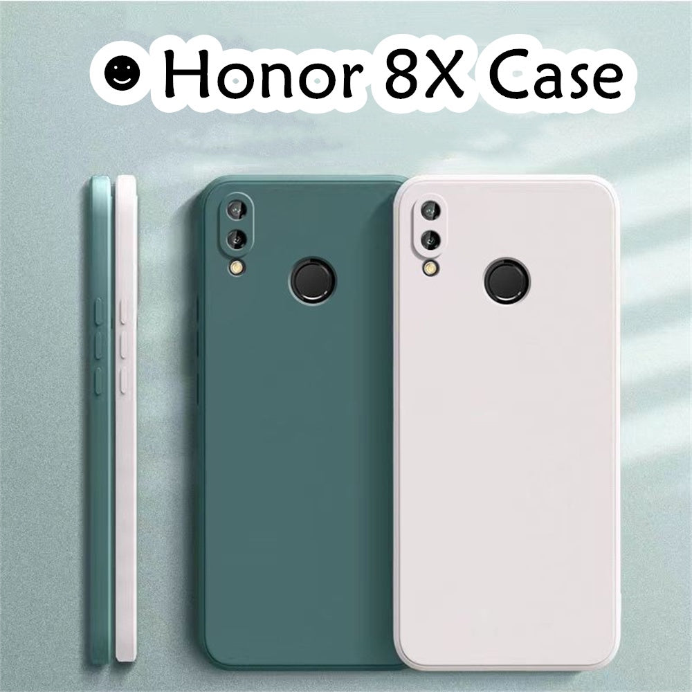 For Honor 8X Cover Drop and wear resistant Silicone Full Case Classic Simple Solid Color Phone Case Cover