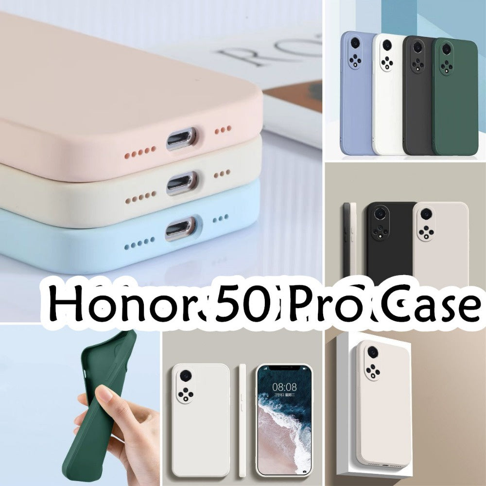 For Honor 50 Pro Cover Drop and wear resistant Silicone Full Case Classic Simple Solid Color Phone Case Cover