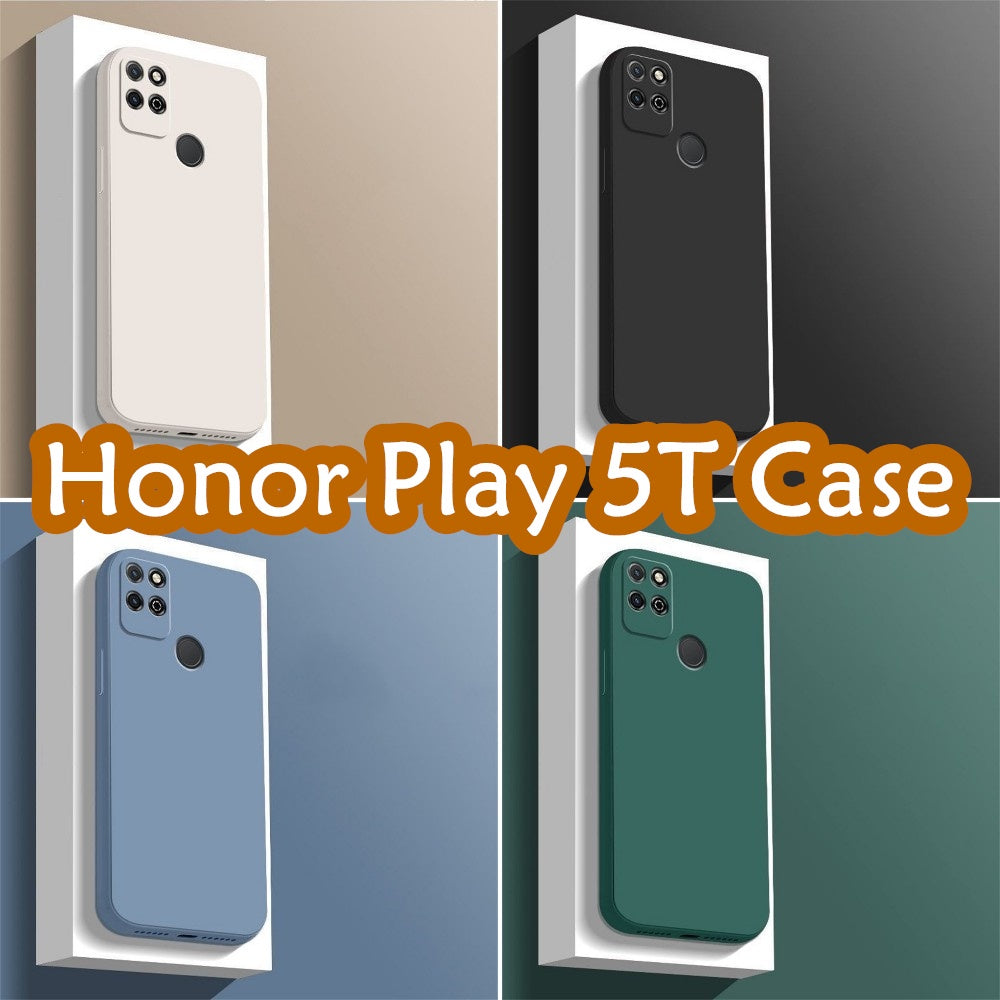 For Honor Play 5T Cover Drop and wear resistant Silicone Full Case Classic Simple Solid Color Phone Case Cover