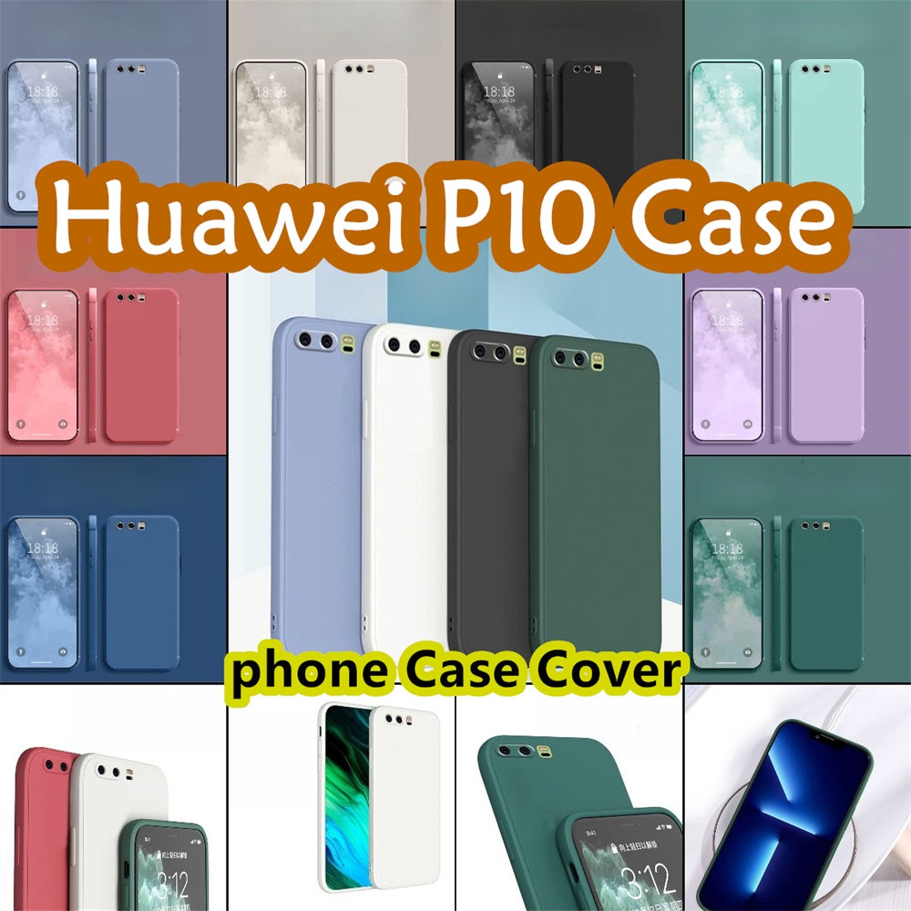 For Huawei P10 Cover Drop and wear resistant Silicone Full Case Classic Simple Solid Color Phone Case Cover