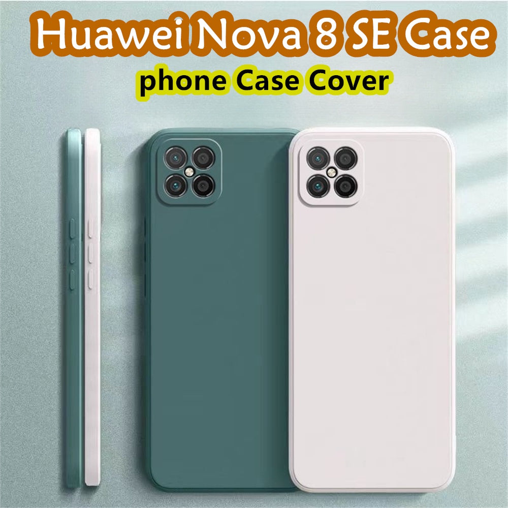 For Huawei Nova 8 SE Cover Drop and wear resistant Silicone Full Case Classic Simple Solid Color Phone Case Cover