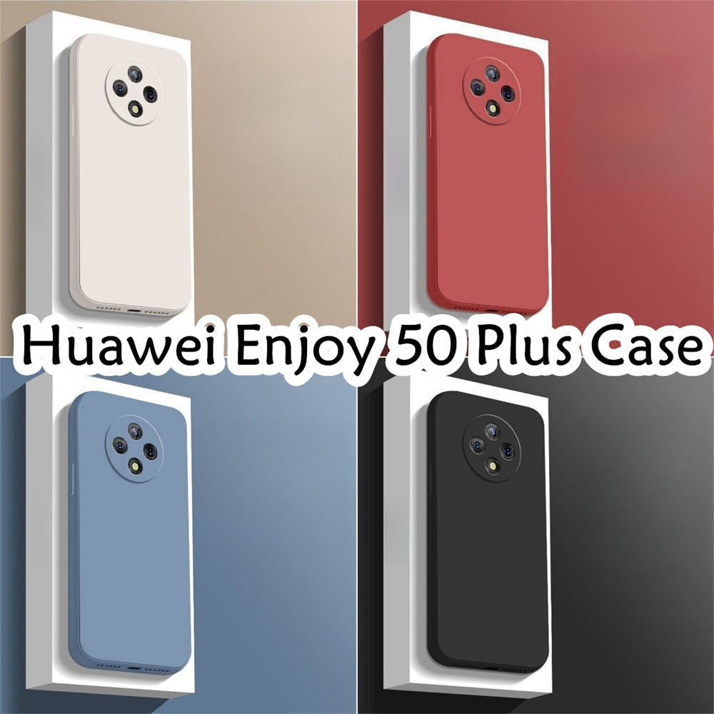 For Huawei Enjoy 50 Plus Cover Drop and wear resistant Silicone Full Case Classic Simple Solid Color Phone Case Cover