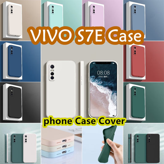 For VIVO S7E Cover Drop and wear resistant Silicone Full Case Classic Simple Solid Color Phone Case Cover