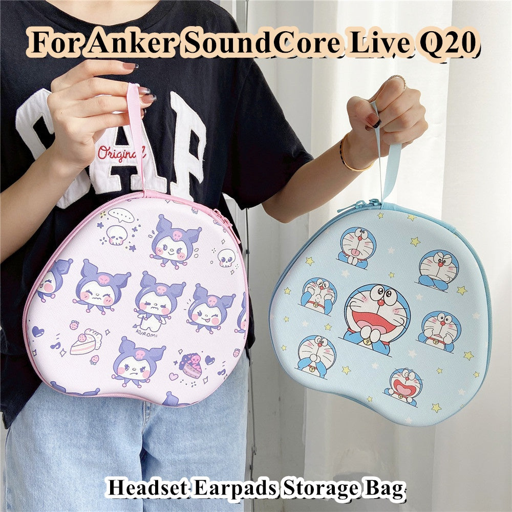 For Anker SoundCore Live Q20 Headphone Case Cartoon Creative Patterns Headset Earpads Storage Bag Casing Box