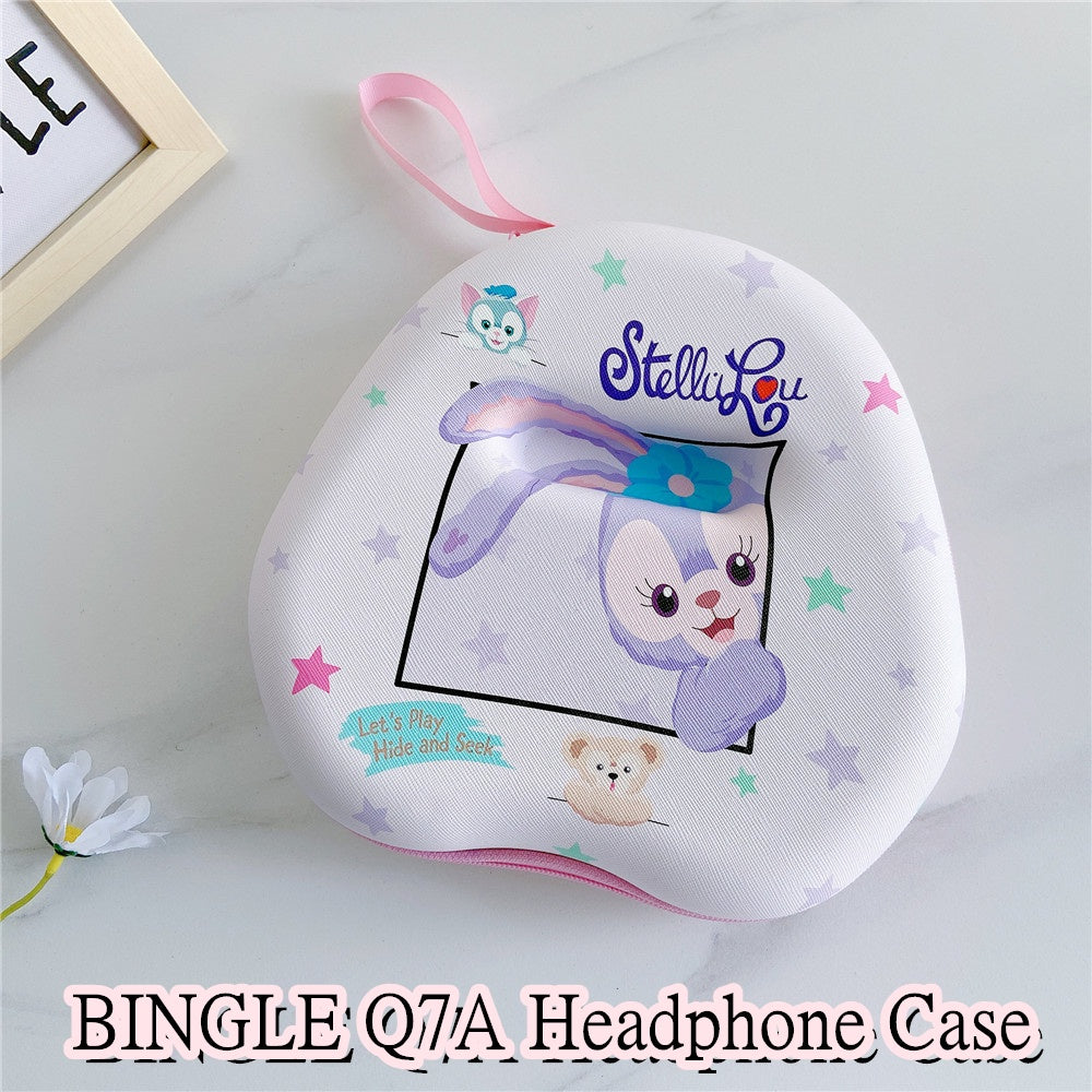 For BINGLE Q7A Headphone Case Cartoon Creative Patterns Headset Earpads Storage Bag Casing Box