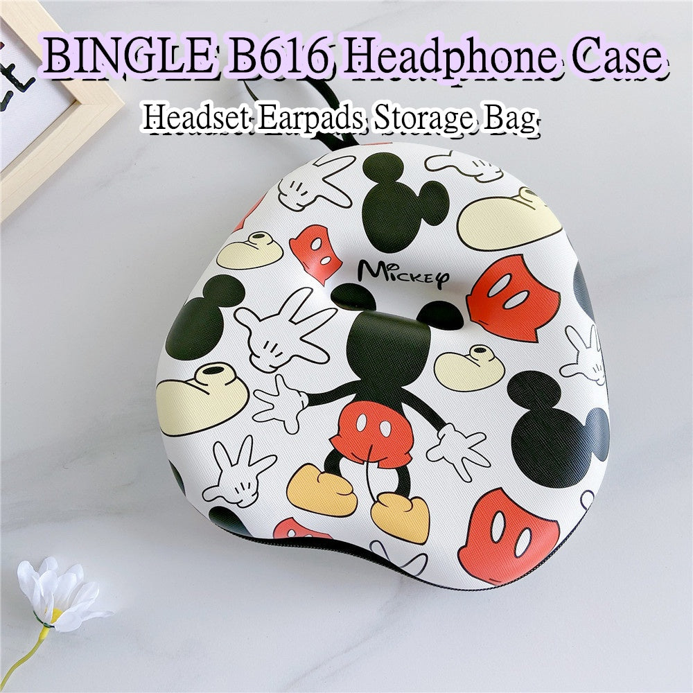 For BINGLE B616 Headphone Case Cartoon Creative Patterns Headset Earpads Storage Bag Casing Box