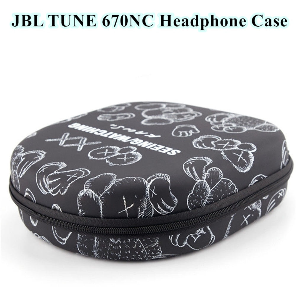 For JBL TUNE 670NC Headphone Case Cartoon Creative Patterns Headset Earpads Storage Bag Casing Box