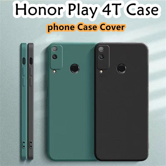 For Honor Play 4T Cover Drop and wear resistant Silicone Full Case Classic Simple Solid Color Phone Case Cover