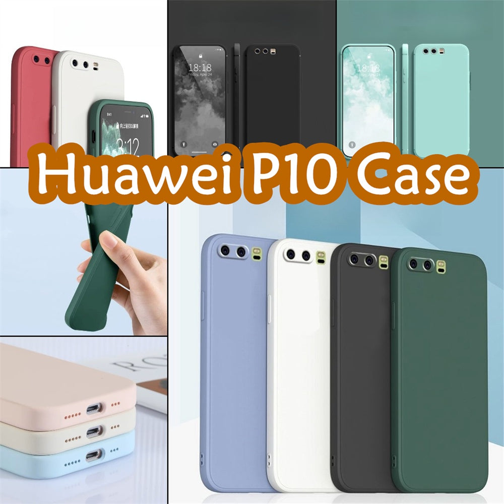 For Huawei P10 Cover Drop and wear resistant Silicone Full Case Classic Simple Solid Color Phone Case Cover