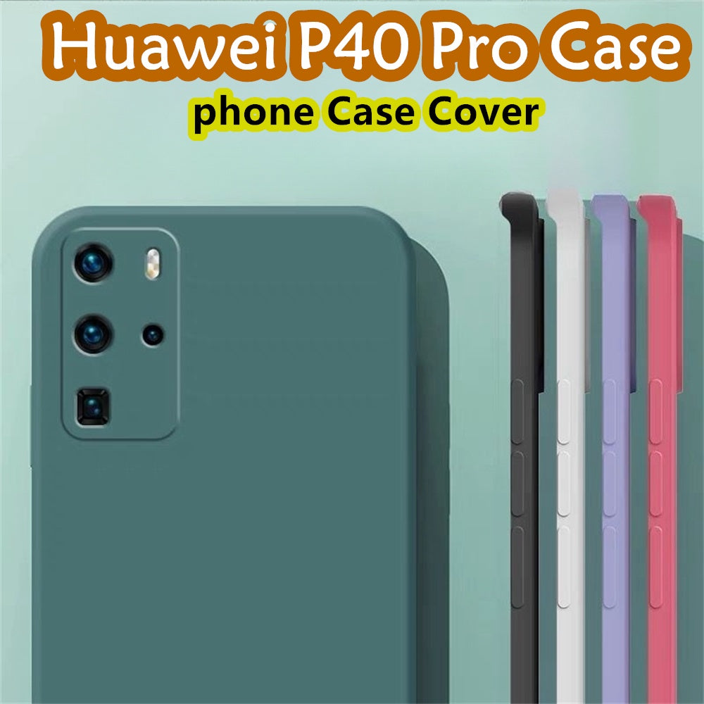 For Huawei P40 Pro Cover Drop and wear resistant Silicone Full Case Classic Simple Solid Color Phone Case Cover