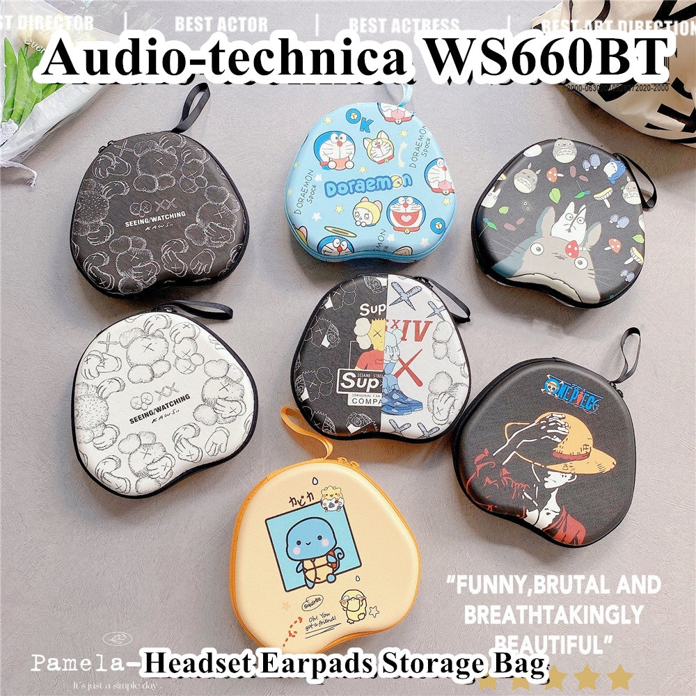 For Audio-technica WS660BT Headphone Case Cartoon Creative Patterns Headset Earpads Storage Bag Casing Box