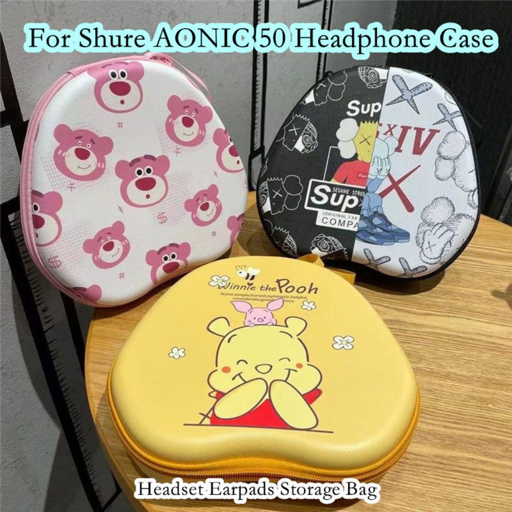 For Shure AONIC 50 Headphone Case Cartoon Creative Patterns Headset Earpads Storage Bag Casing Box