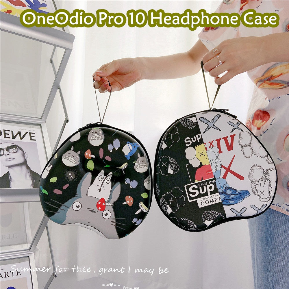 For OneOdio Pro 10 Headphone Case Cartoon Creative Patterns Headset Earpads Storage Bag Casing Box