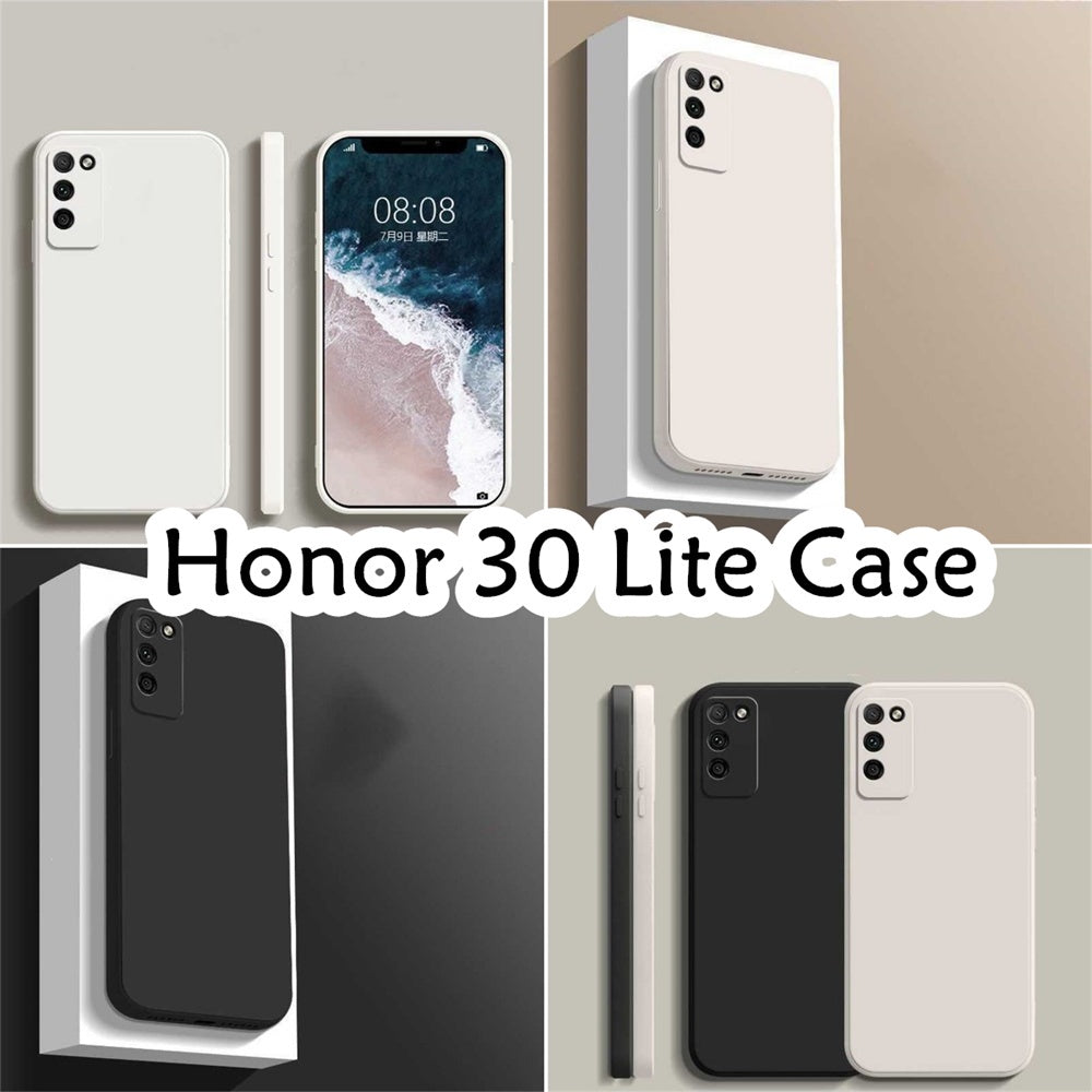 For Honor 30 Lite Cover Drop and wear resistant Silicone Full Case Classic Simple Solid Color Phone Case Cover