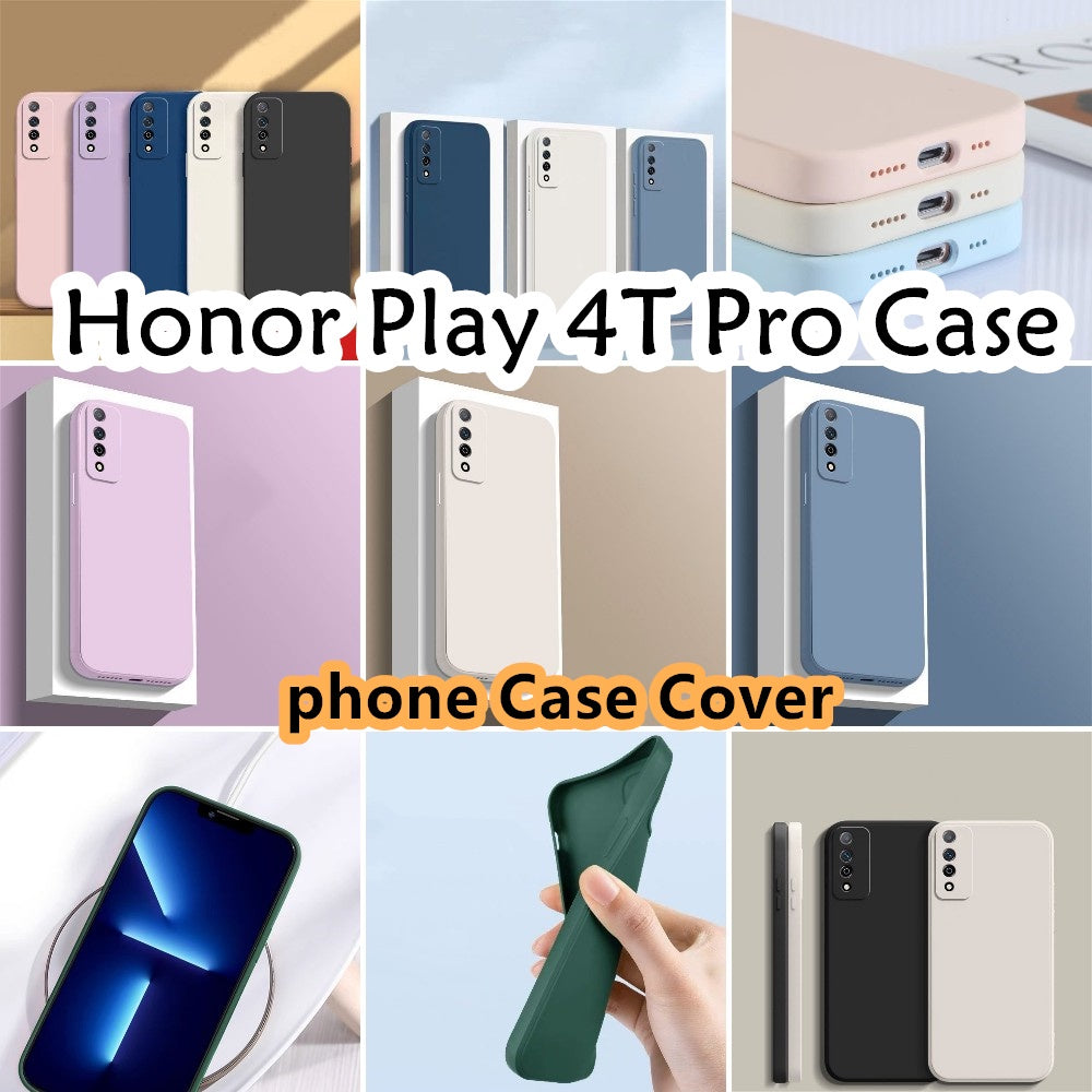For Honor Play 4T Pro Cover Drop and wear resistant Silicone Full Case Classic Simple Solid Color Phone Case Cover