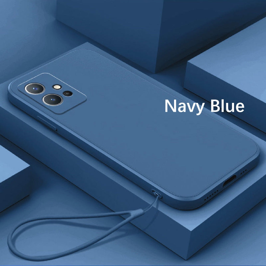 For VIVO Y75 5G Cover Drop and wear resistant Silicone Full Case Classic Simple Solid Color Phone Case Cover