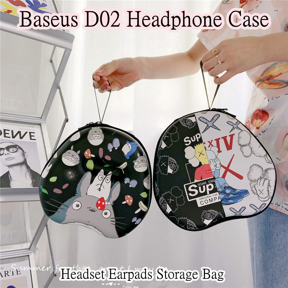 For Baseus D02 Headphone Case Cartoon Creative Patterns Headset Earpads Storage Bag Casing Box