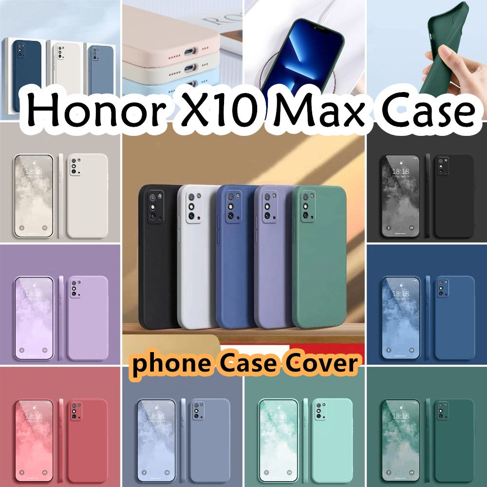 For Honor X10 Max Cover Drop and wear resistant Silicone Full Case Classic Simple Solid Color Phone Case Cover