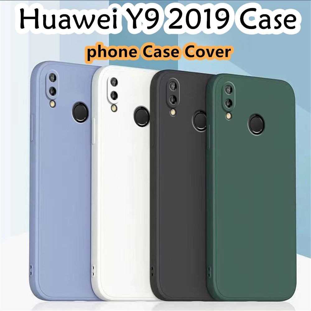 For Huawei Y9 2019 Cover Drop and wear resistant Silicone Full Case Classic Simple Solid Color Phone Case Cover
