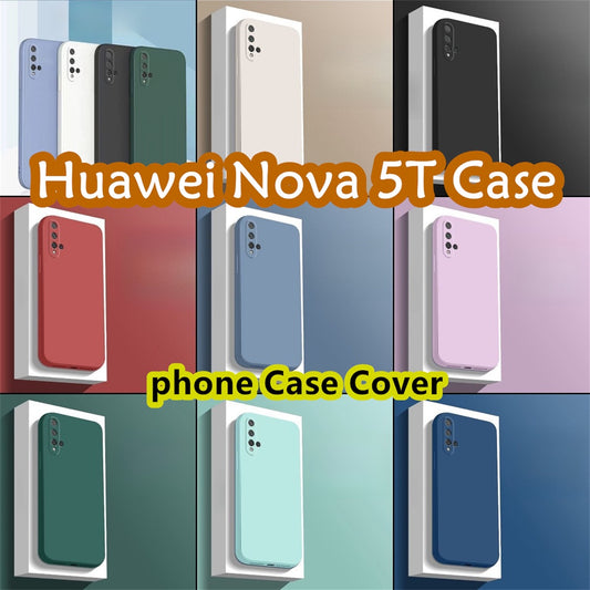 For Huawei Nova 5T Cover Drop and wear resistant Silicone Full Case Classic Simple Solid Color Phone Case Cover