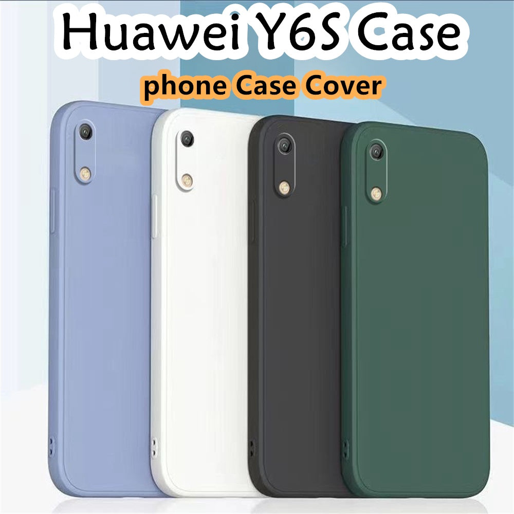 For Huawei Y6S Cover Drop and wear resistant Silicone Full Case Classic Simple Solid Color Phone Case Cover