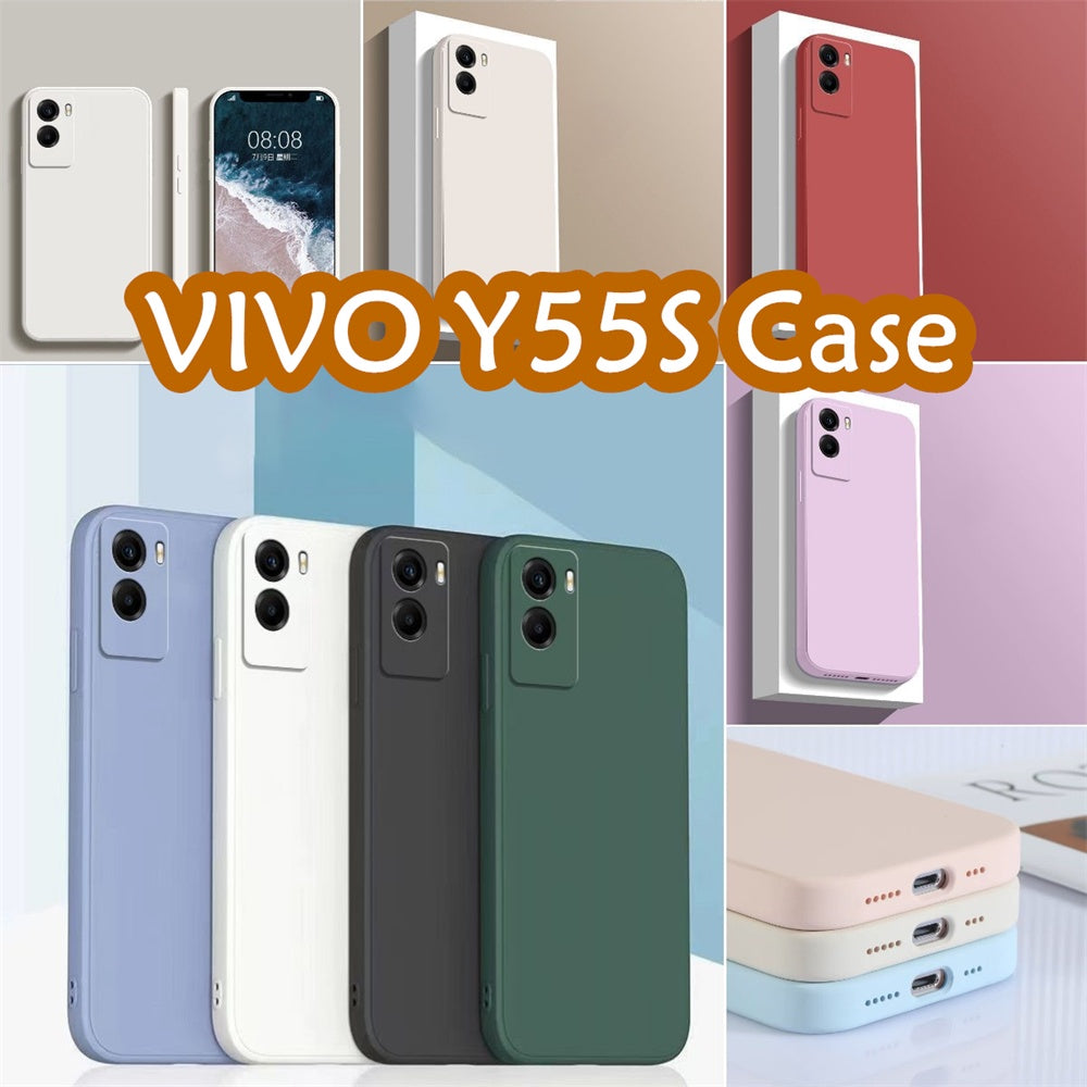 For VIVO Y55S Cover Drop and wear resistant Silicone Full Case Classic Simple Solid Color Phone Case Cover