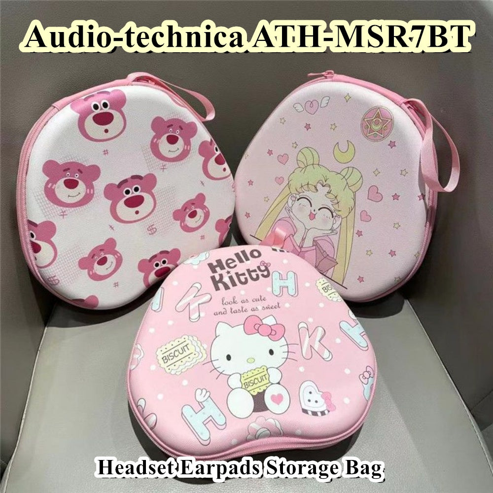 For Audio-technica ATH-MSR7BT Headphone Case Cartoon Creative Patterns Headset Earpads Storage Bag Casing Box