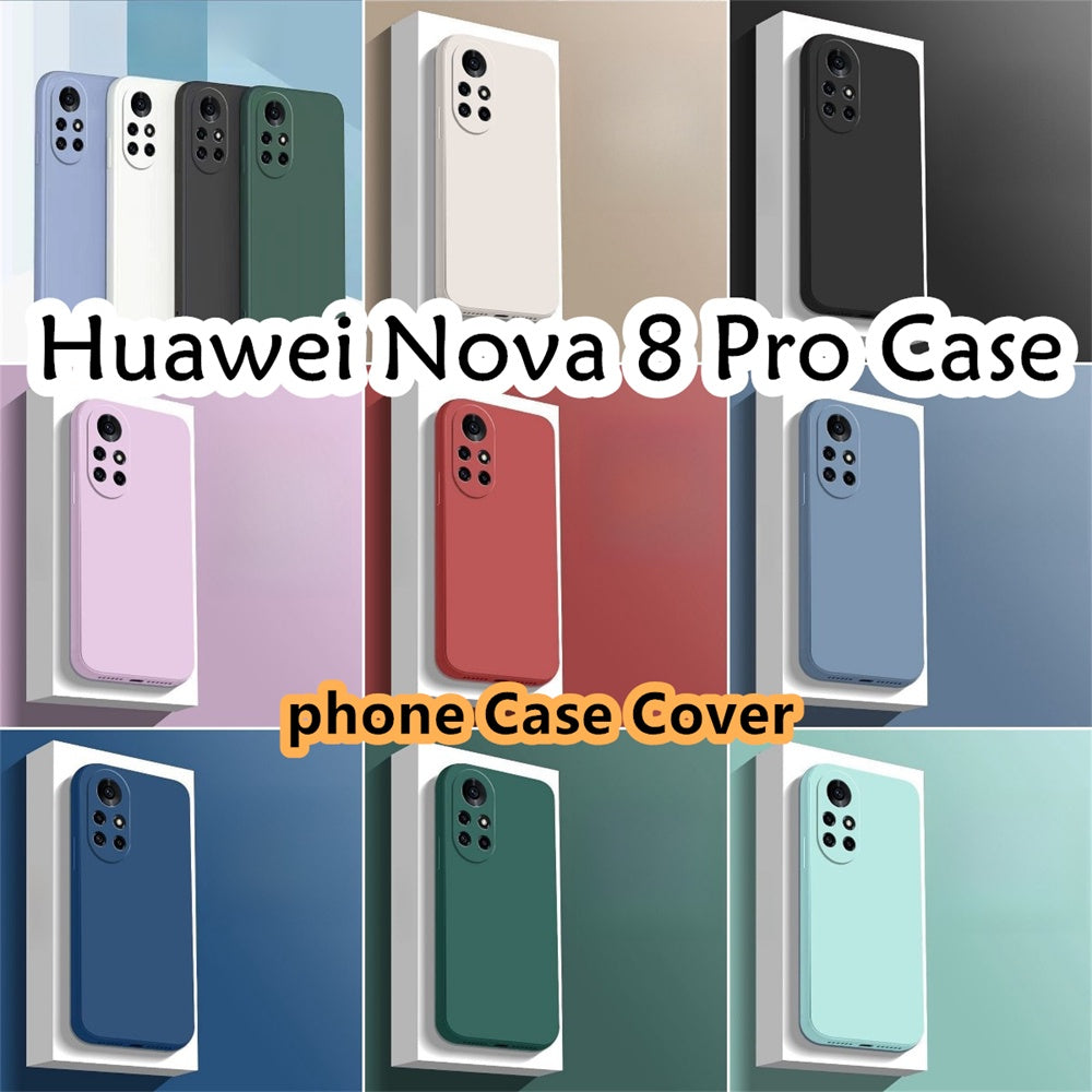 For Huawei Nova 8 Pro Cover Drop and wear resistant Silicone Full Case Classic Simple Solid Color Phone Case Cover