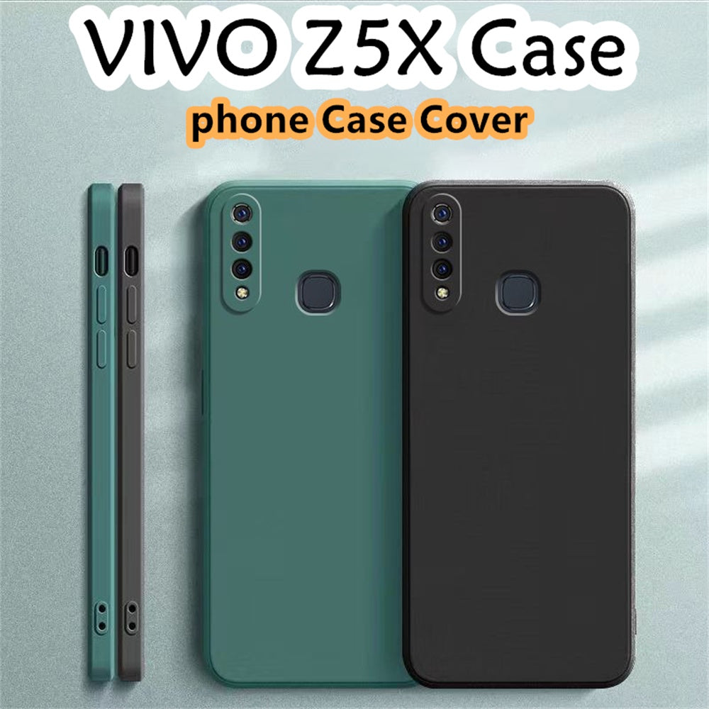 For VIVO Z5X Cover Drop and wear resistant Silicone Full Case Classic Simple Solid Color Phone Case Cover