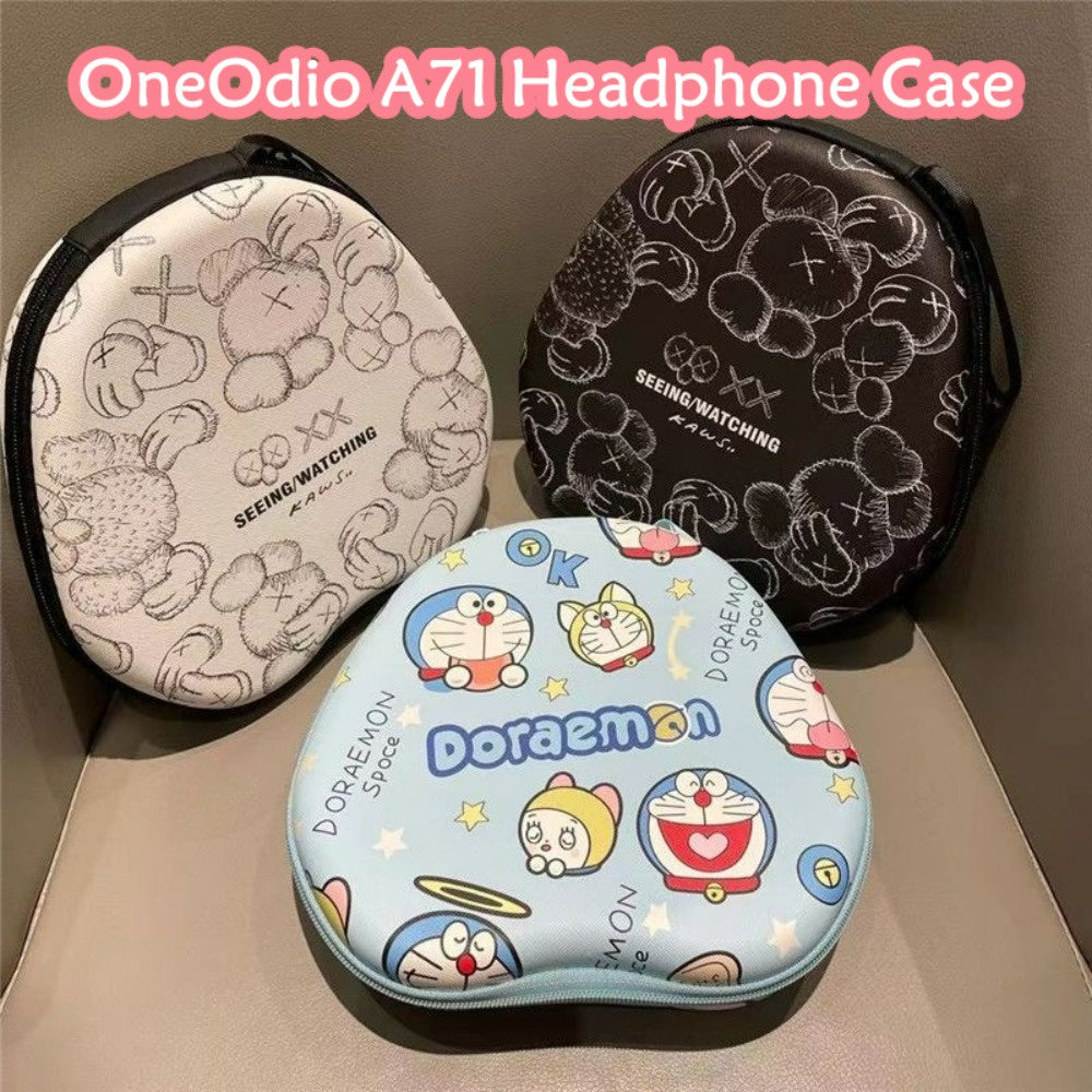 For OneOdio A71 Headphone Case Cartoon Creative Patterns Headset Earpads Storage Bag Casing Box