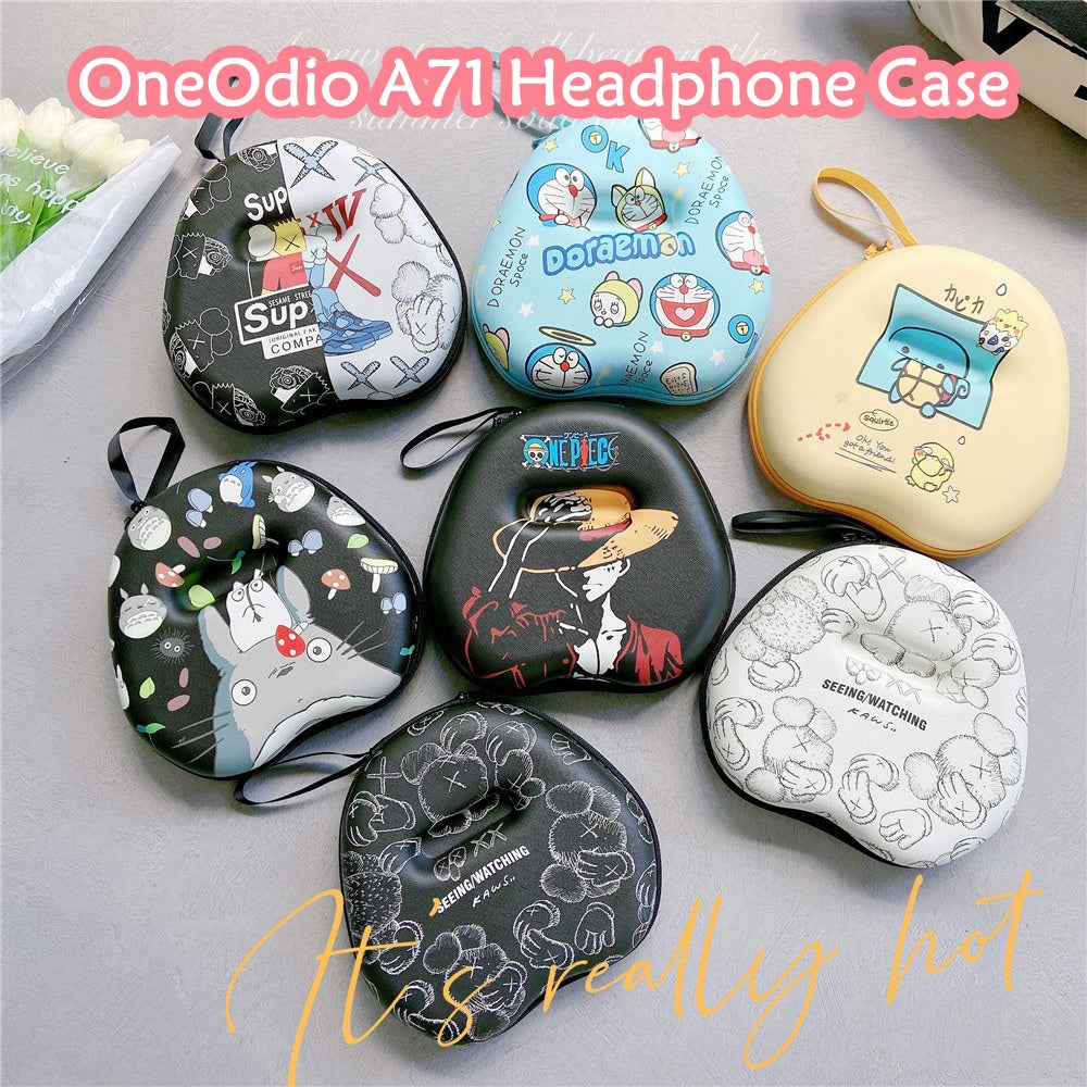 For OneOdio A71 Headphone Case Cartoon Creative Patterns Headset Earpads Storage Bag Casing Box
