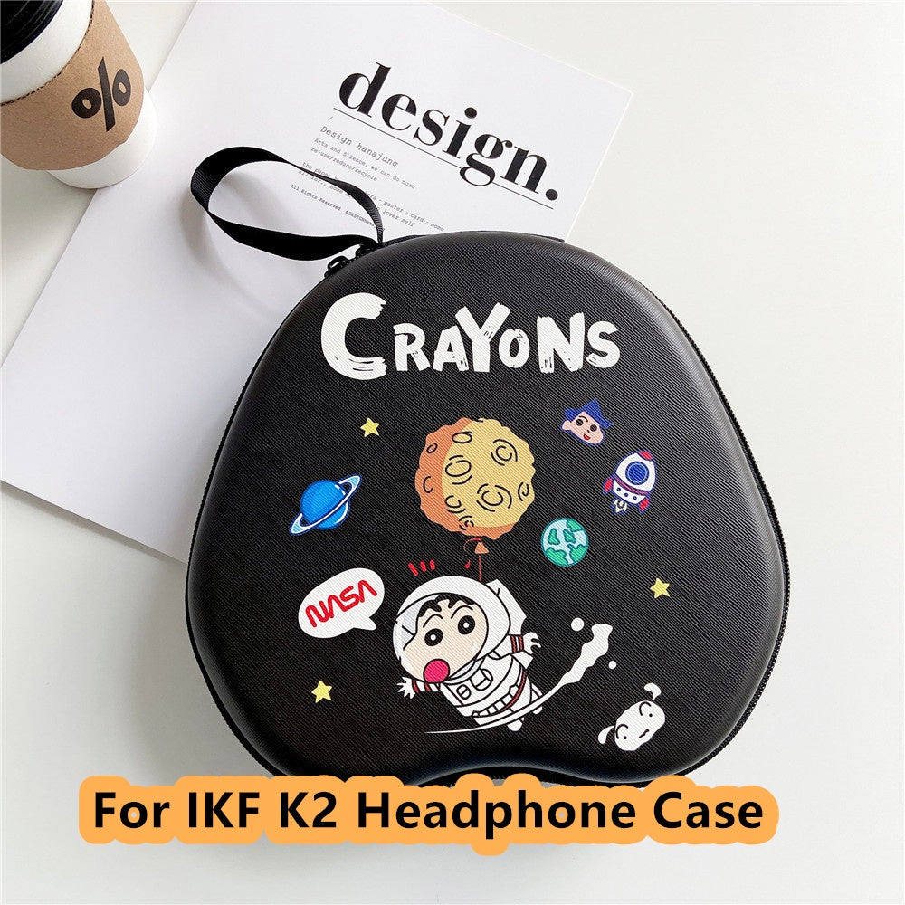 For IKF K2 Headphone Case Cartoon Creative Patterns Headset Earpads Storage Bag Casing Box