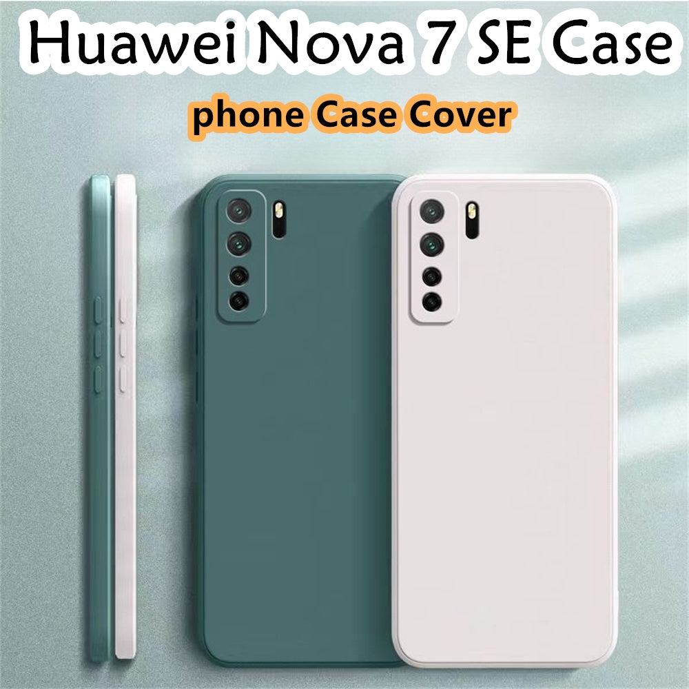 For Huawei Nova 7 SE Cover Drop and wear resistant Silicone Full Case Classic Simple Solid Color Phone Case Cover