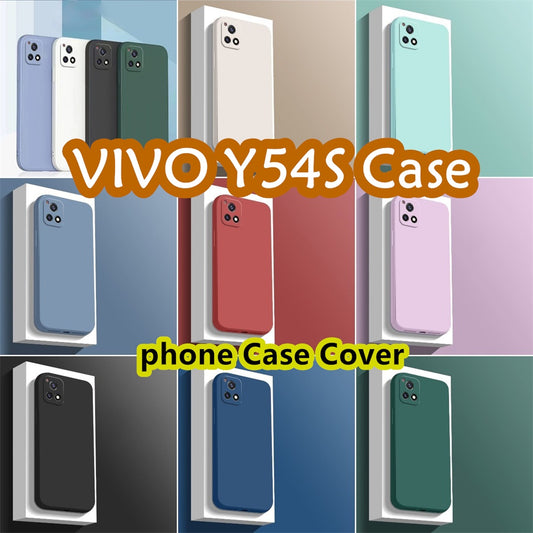 For VIVO Y54S Cover Drop and wear resistant Silicone Full Case Classic Simple Solid Color Phone Case Cover