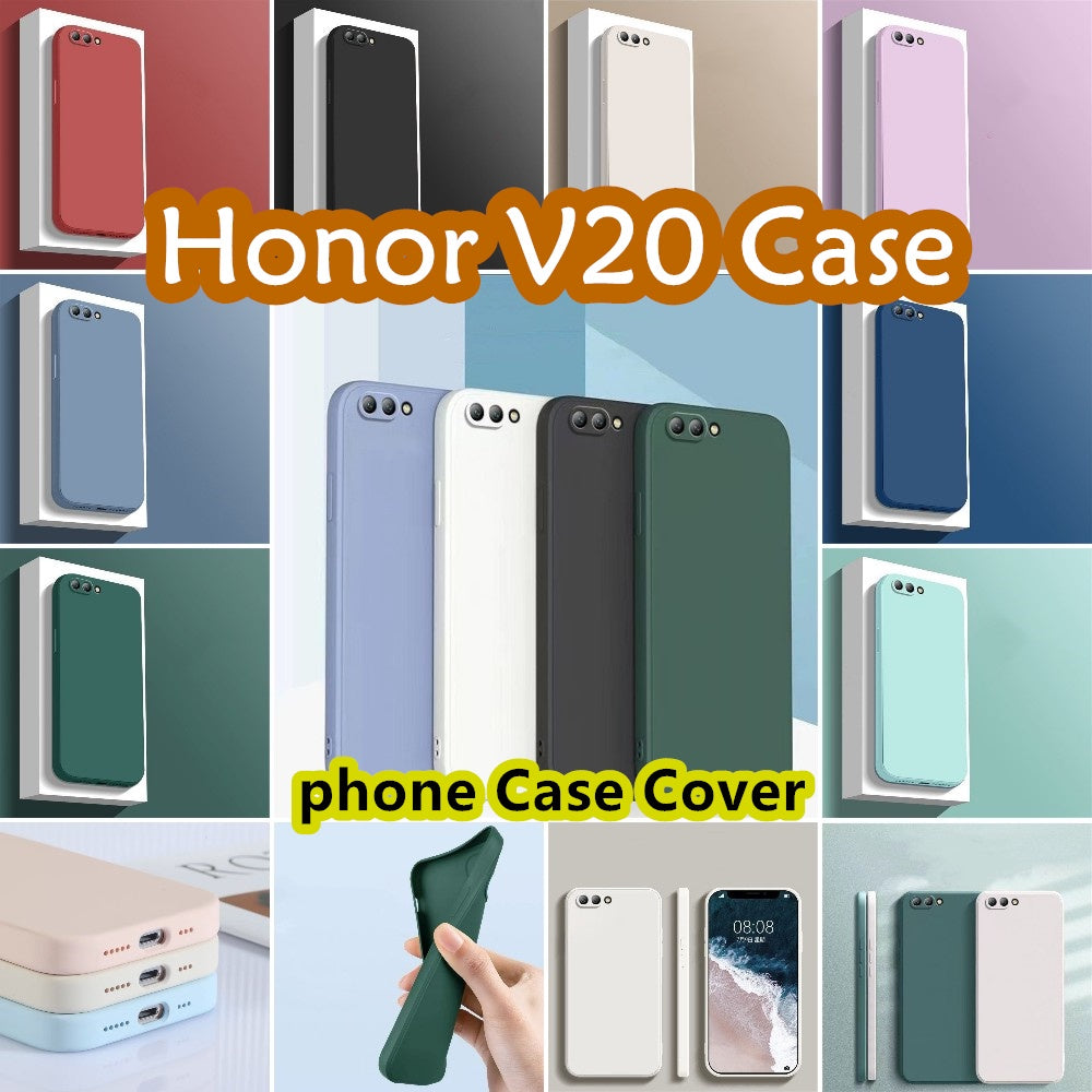 For Honor V20 Cover Drop and wear resistant Silicone Full Case Classic Simple Solid Color Phone Case Cover