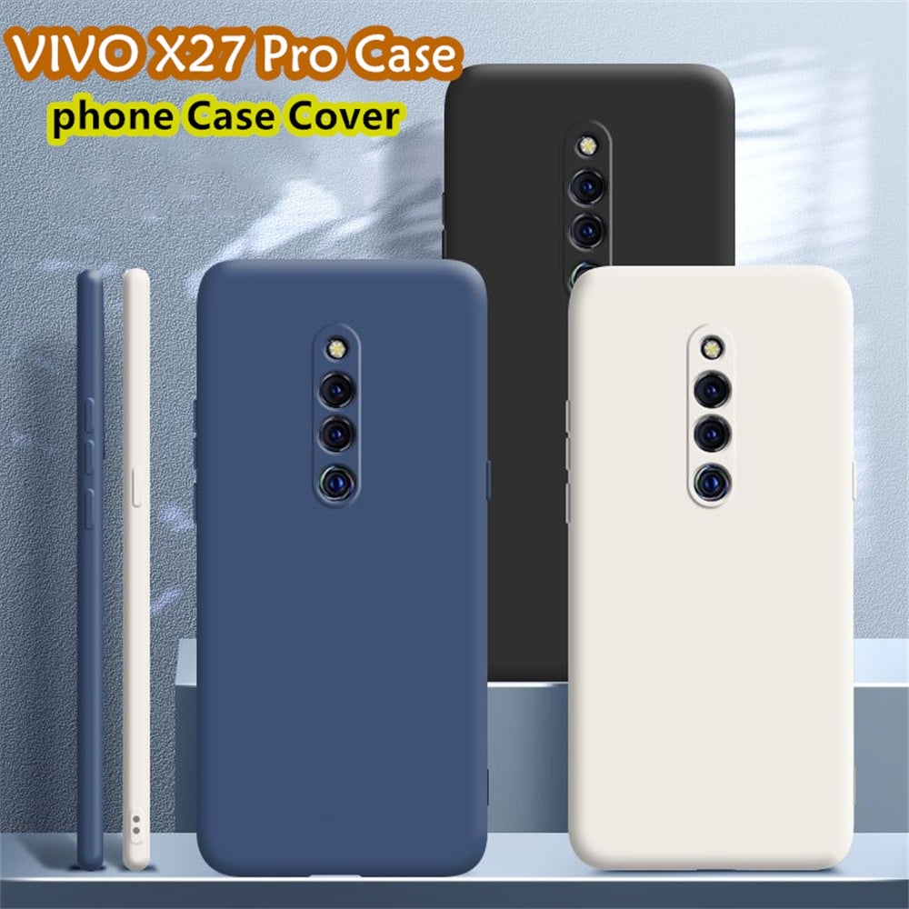 For VIVO X27 Pro Cover Drop and wear resistant Silicone Full Case Classic Simple Solid Color Phone Case Cover