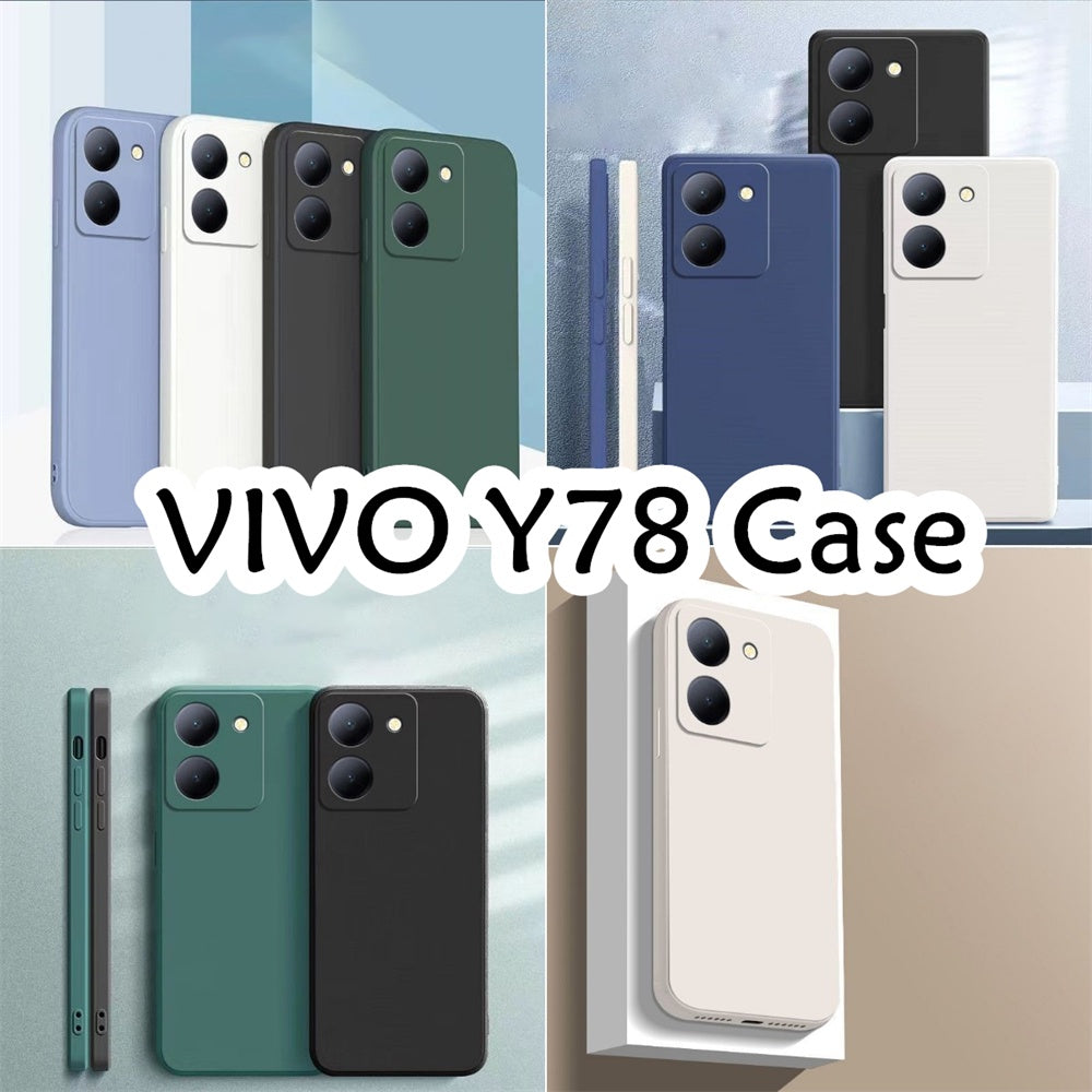 For VIVO Y78 Cover Drop and wear resistant Silicone Full Case Classic Simple Solid Color Phone Case Cover