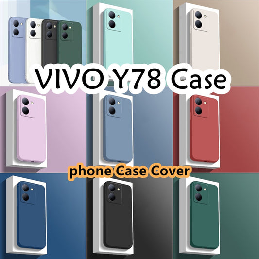 For VIVO Y78 Cover Drop and wear resistant Silicone Full Case Classic Simple Solid Color Phone Case Cover