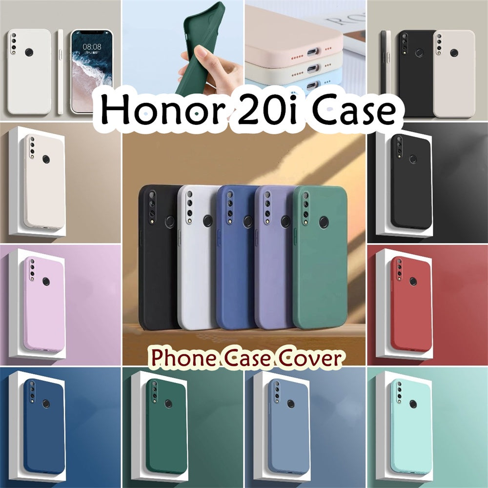 For Honor 20i Cover Drop and wear resistant Silicone Full Case Classic Simple Solid Color Phone Case Cover