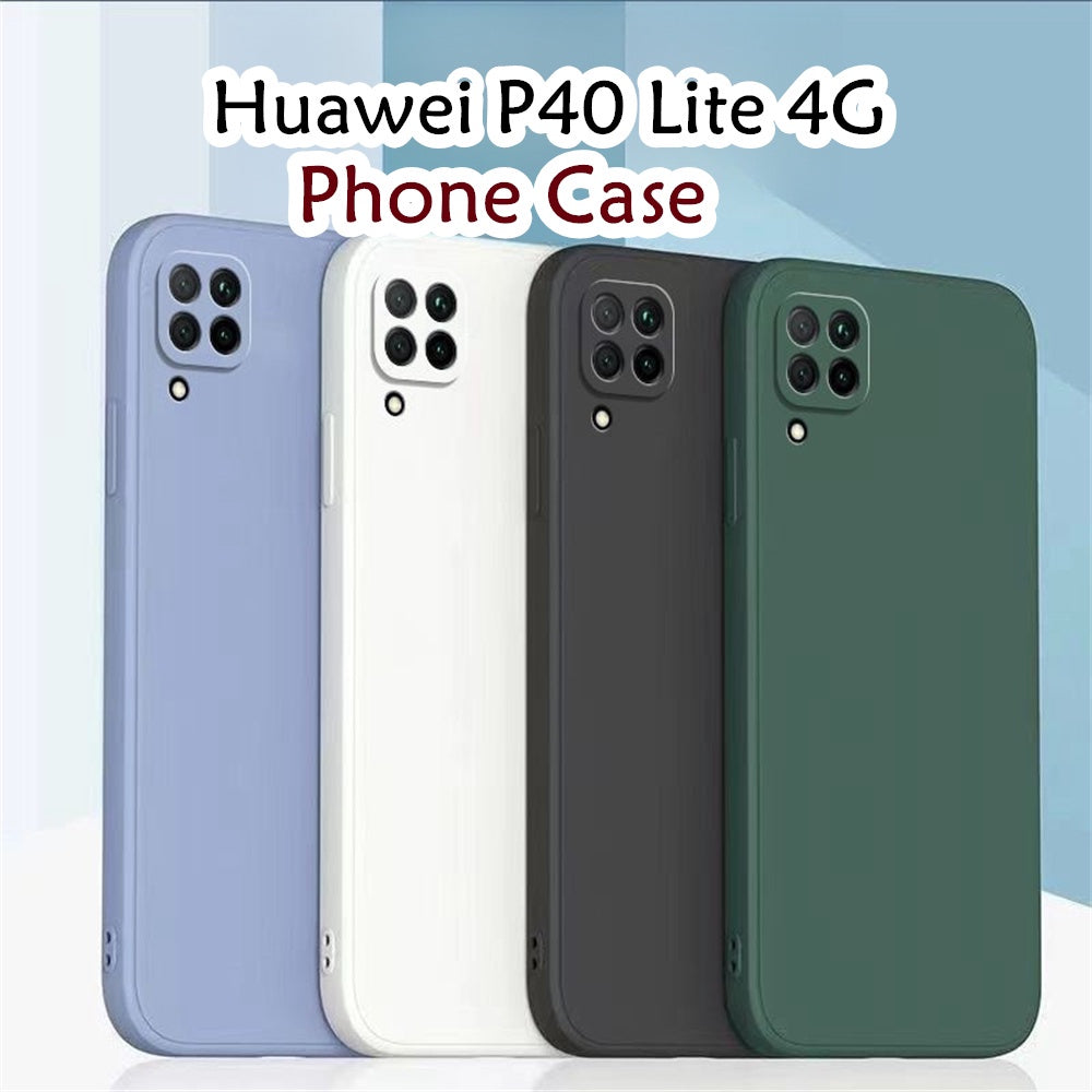 For Huawei P40 Lite 4G Cover Drop and wear resistant Silicone Full Case Classic Simple Solid Color Phone Case Cover